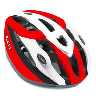 Велошлем спортивный AUTHOR PULSE INMOLD 112 RED, 15 отверстий (50-56см) красно-белый 8-9001168