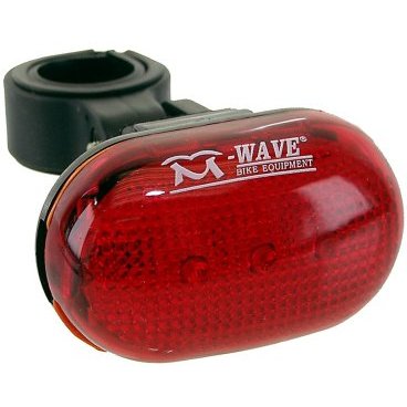 Фото Фонарь велосипедный M-WAVE, задний, 3 диода, 2 функции, красный, с батарейками, 5-221040