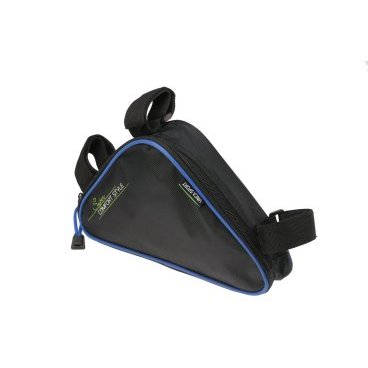 Сумка под раму велосипеда Vinca Sport, карман для телефона внутри сумки, 270*220*65мм, синий кант, FB 05-1 blue