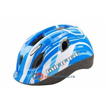 Фото Детский шлем велосипедный Autho Mirage 125Blu INMOLD 11 отверстий синие-белый 48-54см