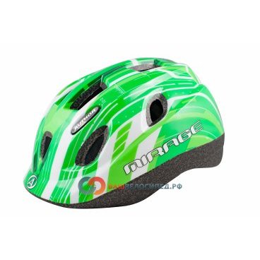 Фото Детский шлем велосипедный Author Mirage 128Grn INMOLD 11 отверстий зелено-белый 48-54см