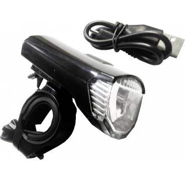 Фото Фонарь передний Vinca Sport с подзарядкой, USB кабель, индикатор заряда батареи VL 7017