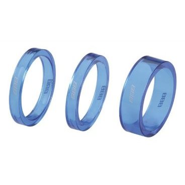 Проставочные кольца BBB TransSpace, 1-1/8", 2x 5mm, 1x 10mm, синий, BHP-37