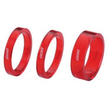 Проставочные кольца BBB TransSpace, 1-1/8", 2x 5mm, 1x 10mm, красный, BHP-37