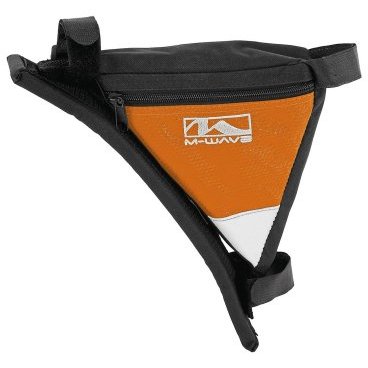 Подсумок велосипедный M-WAVE подрамный треугольный плечевой упор (100) черно-оранжевый, 5-122547