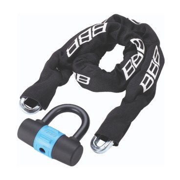 Велосипедный замок BBB Power, цепь, U-lock, на ключ, тканевая-оболочка, 10 x 10 х 1000 мм + 100 x 110 мм, BBL-26