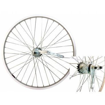 Колесо велосипедное VELOOLIMP 20", заднее, алюминиевый одинарный обод, тормозная втулка, серое, ZVK00019
