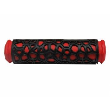 Фото Ручки на руль H106 резиновые "паутина"130мм, черно-красные, 00-170487