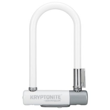 Велосипедный замок Kryptonite Kryptolok Mini-7 FlexFrame-U bracket, U-lock, на ключ, 82 х 178 мм, белый, 720018001553