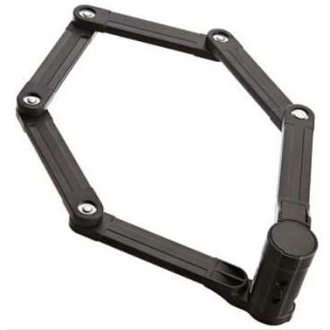 Велосипедный замок BBB Folding lock PowerFold сегментный, на ключ, 700 мм, черный, BBL-71