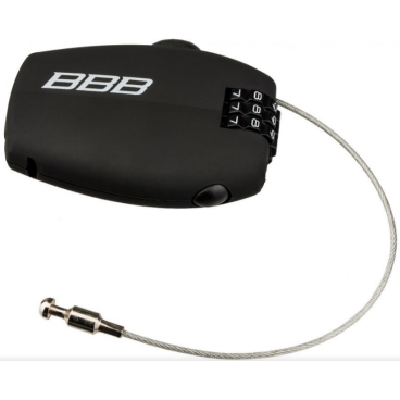 Фото Велосипедный замок BBB MiniCase Coil cable тросовый, кодовый, 1.6 x 670 мм, черный, BBL-53