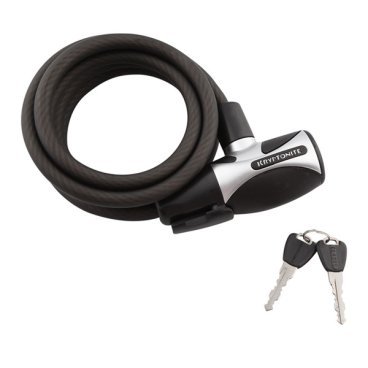 Фото Велосипедный замок Kryptonite Cables HardWire 2085 тросовый, на ключ, 20 х 1800 мм, черный, 999843