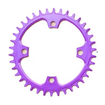 Фото Звезда передняя велосипедная Garbaruk BCD Round, 30T IT, 104 мм, алюминий, фиолетовый, 4820030110755