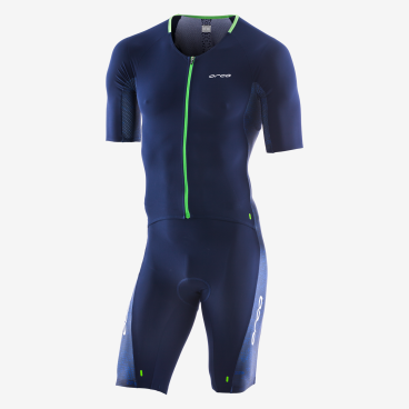 Фото Велокомбинезон Orca 226 Kompress Aero Short Sleeve Race Suit 2019, цвет: темно-синий/зеленый, JVDD