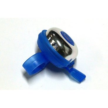 Фото Звонок велосипедный JOY KIE алюминий - пластик база, диаметр 45мм, синяя база, 33AD-03 blue