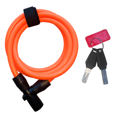 Фото Велосипедный замок Onguard Lightweight Key Coil Cable Lock, тросовый, на ключ, 1500 х 8мм, оранжевый, 8192