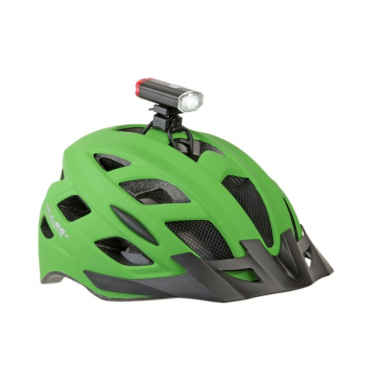 Фара велосипедная AUTHOR 2в1, 250 люмен, Li-Ion АКБ, USB, с креплением на шлем, 8-12002705