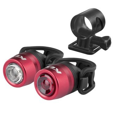 Фото Комплект освещения KELLYS IO USB красный: 50лм/15лм, алюминиевый корпус, 0,5W Cree LED, 74129
