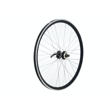 Фото Колесо велосипедное TBS 27,5" заднее, алюминий, двойной обод, чёрный, с промподшипниками, под дисковый тормоз