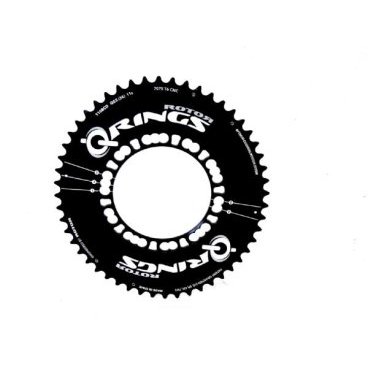 Фото Звезда велосипедная Rotor Chainring Q BCD110X5 Outer Black Aero 54At, C01-002-07020-0