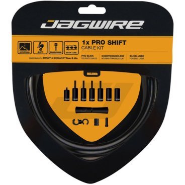 Набор рубашек и тросиков переключения Jagwire Pro Shift Kit 1X Stealth (матовый) Black, PCK559