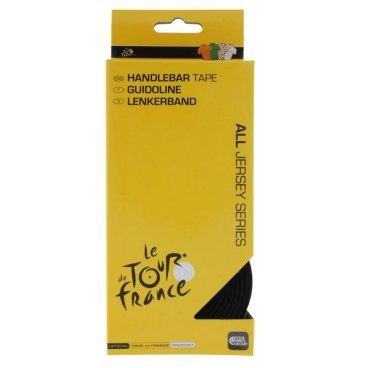 Обмотка велоруля VELO, дизайн Tour de France, черная, индивидуальная упаковка, 410275