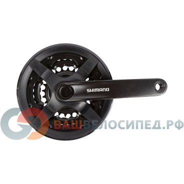 Система шатунов велосипедная Shimano TOURNEY FC-TY301, 175 мм, 42/34/24, черный, с защитой, AFCTY301