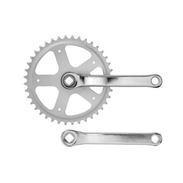 Система шатунов велосипедная Vinca Sport CW 47, 36Т, 165 мм, под квадрат, 9/16", сталь, серебристый, CW 47 (165/36)