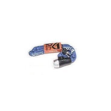 Фото Велосипедный замок TRIX, цепь, на ключ, тканевая-оболочка, 3,5×1200, голубой, GK105.109