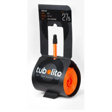 Камера велосипедная ELVEDES, Tubo-MTB-27,5, 1.8″-2.4″, легкая, под дисковый тормоз, нипель 42 мм, вес 82 г, 33000001