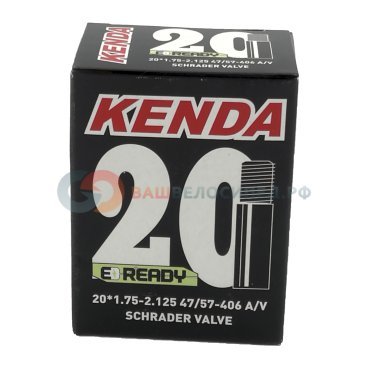 Камера велосипедная Kenda 20x1.75-2.125, 47/57-406, авто (AV), 516307