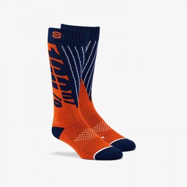 Велоноски 100% Torque Comfort Moto Socks, сине-оранжевый, 2019, 24007-214-17