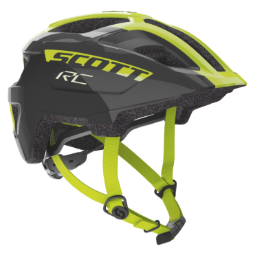 Шлем подростковый  велосипедный SCOTT Spunto Junior Plus (CE), black/radium yellow, 2020, 275229-6530