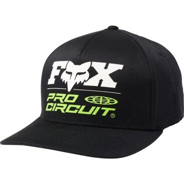 Бейсболка Fox Procircuit Flexfit Hat Black 2020, 24418-001-S/M