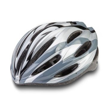 Шлем велосипедный Stels HW-1, серо-черно-белый, LU085168