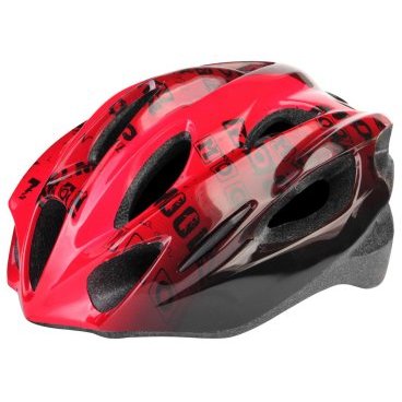 Шлем велосипедный Stels MV-16, черно-красный, LU089025