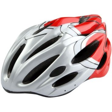 Шлем велосипедный Stels MV-26, красно-серый, LU089027