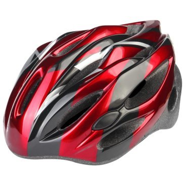 Шлем велосипедный Stels MV-26, черно-красный, LU088829