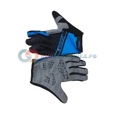 Велоперчатки FUZZ RACE LIGHT, длинные пальцы, черно-синий, 08-202711