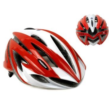 Фото Шлем велосипедный AUTHOR Exquisite Double InMold 081 Red, профи, 19 отверстий, красно-белый, 8-9001056