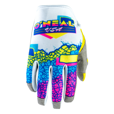 Велоперчатки O'Neal MAYHEM Glove CRACKLE 91, yellow/white/blue, 0385-670
