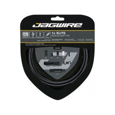 Велосипедный набор рубашек и тросиков переключения JAGWIRE Elite Sealed Shift Kit 1X Stealth, черный, SCK020