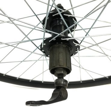 Колесо велосипедное 28" заднее, обод двойной алюминиевый, с эксцентриком, под кассету 8-10 скоростей, цвет черная, ZXX18