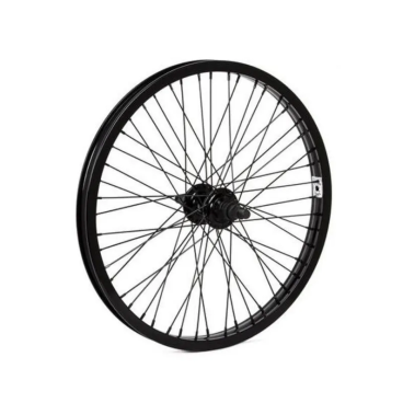 Фото Колесо велосипедное, 20", переднее, BMX, обод алюминий, усиленный, 48 спиц, втулка на гайках, черный, УТ00018871