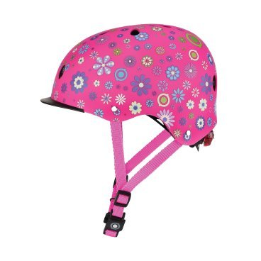 Фото Шлем велосипедный Globber ELITE LIGHTS, детский, розовый, 507-110