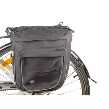 Велосумка AUTHOR "штаны" на багажик A-N Cargo 22 "2в1"с ремнем+чехол V=22л (10) черная 8-15000016