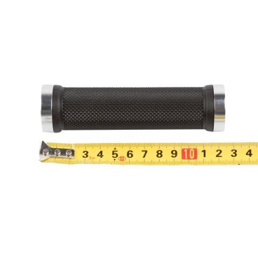 Ручки на руль H225 TwoSideLock, 130мм, резиновые c 2 серебр. фикс, черные, 00-170471