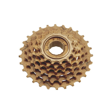 Фото Трещотка велосипедная, 6 скоростей, зубья 14-28T, сталь, коричневый, FW-206 BROWN