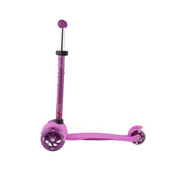 Самокат Maxiscoo Baby, детский, трехколесный, со светящимися колесами, розовый, 2021
