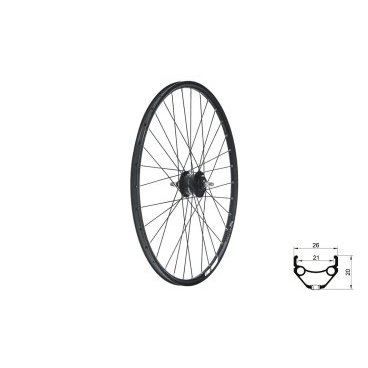 Фото Колесо велосипедное KLS DRAFT Dynamo DSC, переднее, 27,5", под дисковый тормоз, динимо-втулка, чёрный